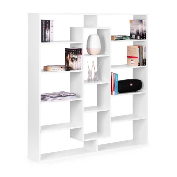 Modernhome WYJ-400 Bookcase, 14 Shelves, White
