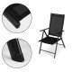MultiGarden Set of 4 Folding Reclining Garden Chairs, Steel Frame, Black