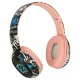 Wireless Over-Ear Headphones with RGB Light 200mAh, Pink