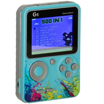 Portable Mini Retro Game Console with 500 Games, Blue