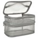 Double Layer Travel Toiletry Bag and Makeup Organizer, Grey