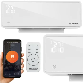 Kaminer Zelvion 26398 Wall-Mounted Air Curtain Heater with WiFi, 2000W, white