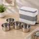 Electric Lunch Box Food Heater 200W 2.2L with 4 Steel Containers