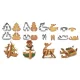 Ruhhy 3D Christmas Cookie Cutter Set, 8 pcs, Silver