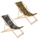 GreenBlue GB183 Wooden Deck Chair, Green Camo