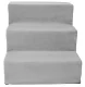 Three-Step Dog Stairs, Plastic / Plush, Grey