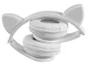 Wireless Bluetooth Cat Ear Headphones with LED Lights, FM Radio, Micro SD, White