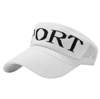 Sports Sun Visor with Elastic Band, White
