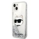 Karl Lagerfeld iPhone 14 Plus Case Glitter Choupette Head Silver