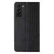Magnet Strap Case Wallet Folio Case for Samsung Galaxy S22+ with Stand and Wrist Strap, Black