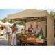 Plonos Garden Pavilion with 3 Walls, 3x3m, Beige