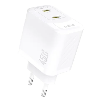 Dudao A28PEU PD 45W GaN 2x USB-C Wall Charger - White