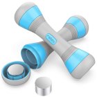 Adjustable Dumbbell Pair for Fitness Aerobics Sports Strength Training, 3-in-1 Weight Options (1/1.5/2 kg), Blue