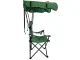Folding camping chair with canopy and cup holder, green