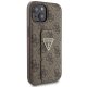 Guess iPhone 15 Case Grip Stand 4G Triangle Strass, Brown