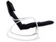 ModernHome Rocking Chair with Adjustable Footrest Lounge Chair, Black and White