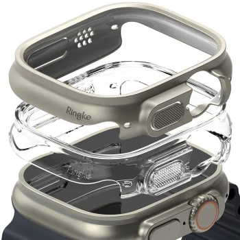 Ringke Slim Case 2-Pack for Apple Watch Ultra 1/2 (49mm) Clear & Titanium