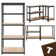 Heavy Duty Storage Rack 5 Shelves 1000kg Bigstren 220x100x45cm, black