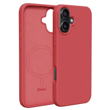 Etteri Silicone Mag Case for Apple iPhone 16 Plus (6.7"), Raspberry