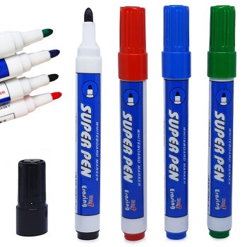 Dry Erase Markers for Whiteboards, Set of 4, Black, Blue, Green, Red