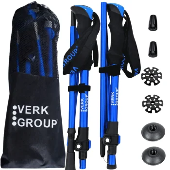 Foldable Adjustable Trekking Poles, Blue