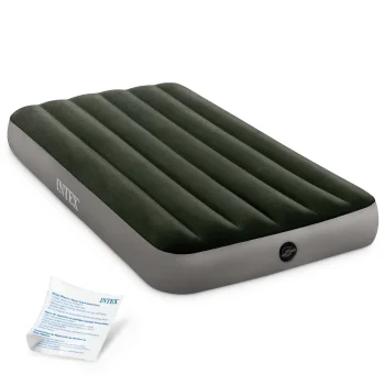 Intex 64107 Single Air Mattress, 191x99 cm, Grey/Green