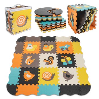 Kids Foam Floor Puzzle Mat Multicolor Animals - 25 pcs, 30x30cm