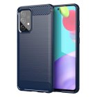 Carbon Case Flexible TPU Cover for Samsung Galaxy A72 4G, Blue