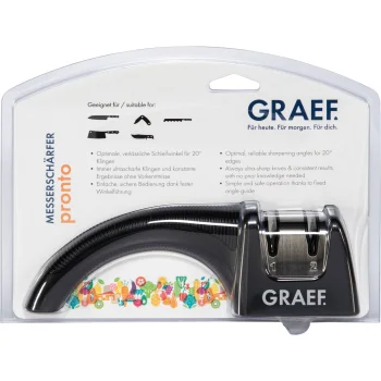 Graef Pronto Manual Knife Sharpener, Silver / Black