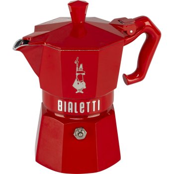 Bialetti MOKA EXCLUSIVE 3-Cup Espresso Maker, Red