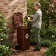 Bio Waste Bin 120L with Rubber Wheels, Brown