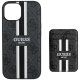 Guess 4G Stripes Case with MagSafe Wallet for iPhone 15, Black