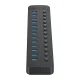 Orico CT2U3-13AB 13-Port USB-A 3.0 Hub with Individual Switches, Black