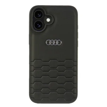 Audi Synthetic Leather Case for iPhone 16 Plus 6.7", Black