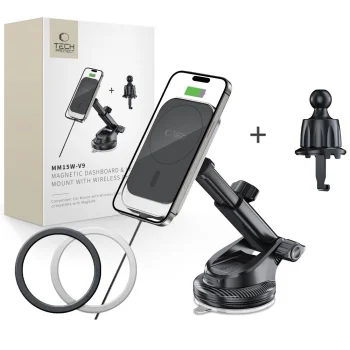 Tech-Protect MM15W-V9 Car Holder with MagSafe 15W Dashboard and Vent Mount - Black
