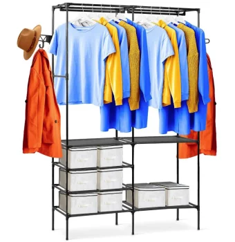 Massido 686600 Freestanding Clothes Rack, Black