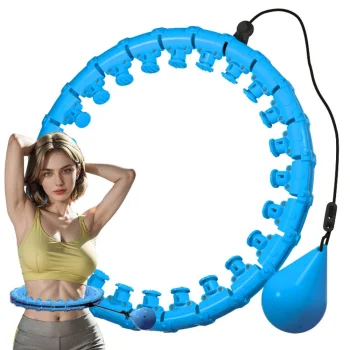 Weighted Smart Hula Hoop with Massage Nodes, Adjustable, Blue