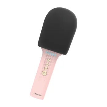 Forever BMS-500 Karaoke Portable Microphone with Bluetooth Speaker, Pink