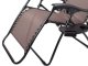 Garden Beach Deck Chair Folding Sunbed with Headrest and Cup Holder, Brown