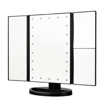 Косметическое зеркало Humanas HS-ML04 с LED подсветкой, черное