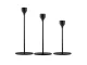 Glamour Metal Candlestick Set, 3 pcs, Black