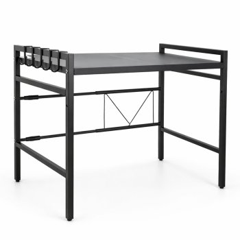 Microwave Shelf Kitchen Counter Organizer Rack for Storage, black