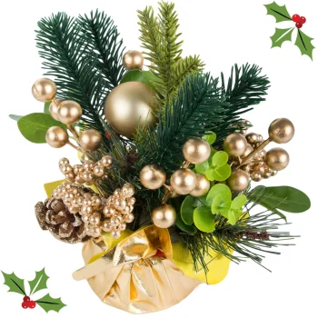 Christmas Table Decoration, Gold, 20 cm