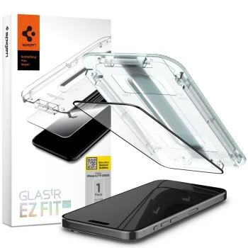 Spigen iPhone 15 Pro Max Tempered Glass Glas.TR EZ Fit FC, Black