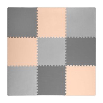 Kids Puzzle Foam Mat 180x180cm, gray-peach