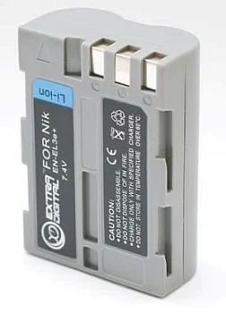 Extra Digital Battery for Nikon EN-EL3e, 2250 mAh
