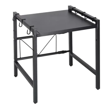 Adjustable Kitchen Shelf Over Microwave, Metal, Black