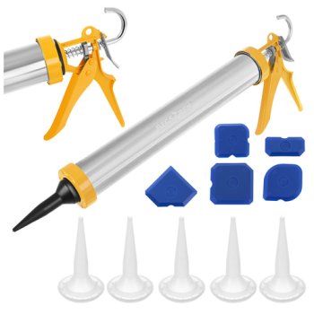 Heavy Duty Caulking Gun 600ml Bigstren for Sealant, Silver Orange