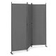 Outdoor Privacy Screen MultiGarden Folding 3-Panel 167x164 cm, Gray