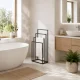 Modernhome Freestanding Towel Stand, 4 Tiers, Black